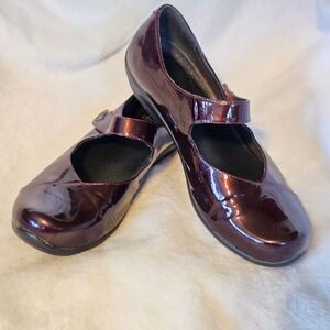 Dansko Patent Leather Burgundy Flats